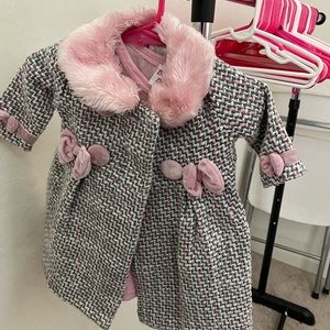Pink dress with jacket for babies size 3-6M